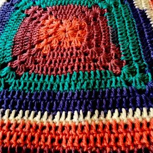 Hand crochet throw or blanket